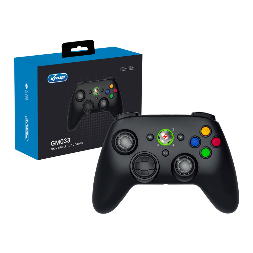 Controle Joystick Com Entrada Usb Computador E Console Games Knup KP-GM033 Controle Joystick Com Entrada Usb Computador E Console Games Knup KP-GM033