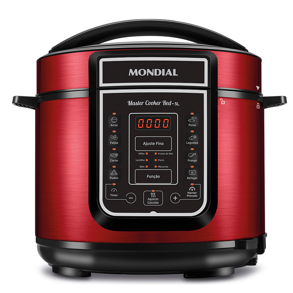Panela de Pressão Elétrica Mondial Master Cooker Red PE-39 Panela de Pressão Elétrica Mondial Master Cooker Red PE-39
