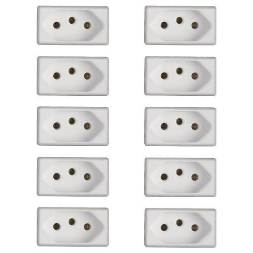 Kit 10UN Módulo Tomada 2P+T 20A/250V BR Tramontina – 57115/038 Kit 10UN Módulo Tomada 2P+T 20A/250V BR Tramontina – 57115/038