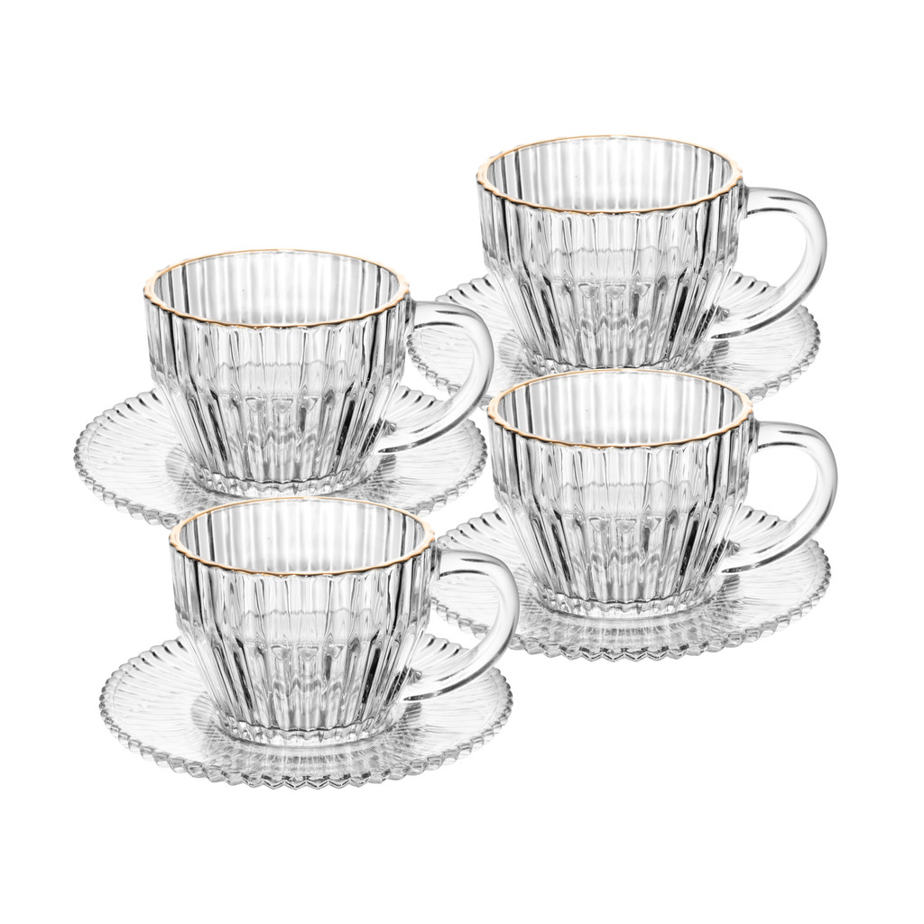 Conjunto 4 Xícaras de Café de Cristal com Fio de Ouro Imperatriz 110ml Wolff Conjunto 4 Xícaras de Café de Cristal com Fio de Ouro Imperatriz 110ml Wolff
