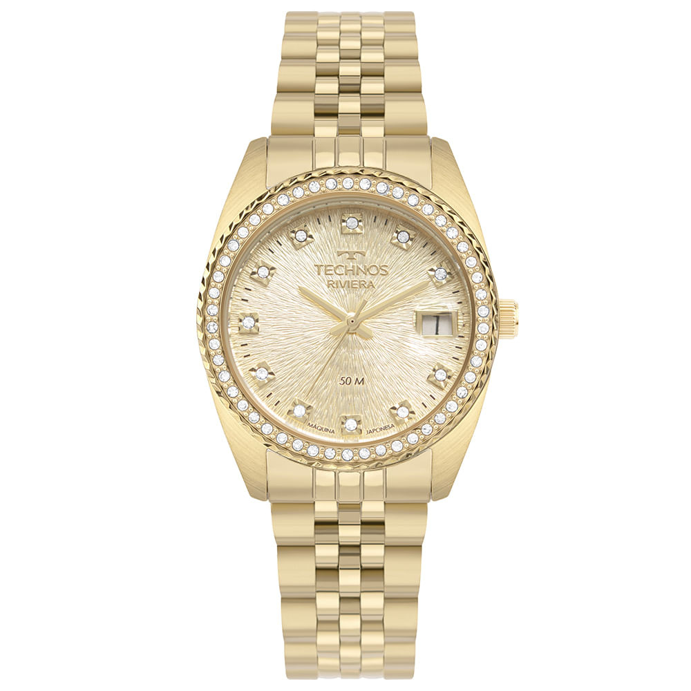 Relógio Technos Feminino Riviera Dourado – 2117LFK/1D Relógio Technos Feminino Riviera Dourado – 2117LFK/1D