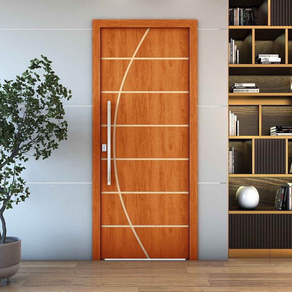 Folha de Porta de Madeira Frisada 210×80 Espessura 3,5cm Valuchi Mogno Folha de Porta de Madeira Frisada 210×80 Espessura 3,5cm Valuchi Mogno