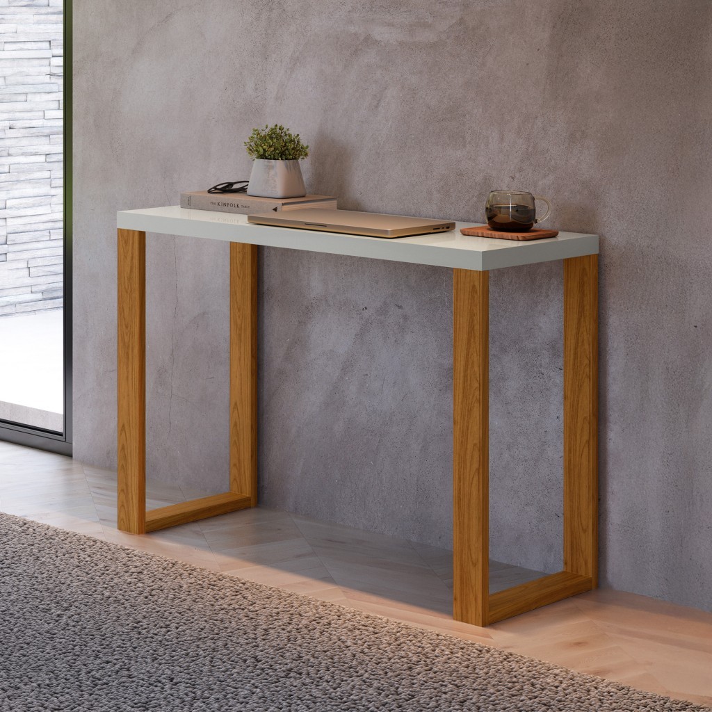 Mesa para Escritório Industrial Off White/Freijó – Dalla Costa Mesa para Escritório Industrial Off White/Freijó – Dalla Costa