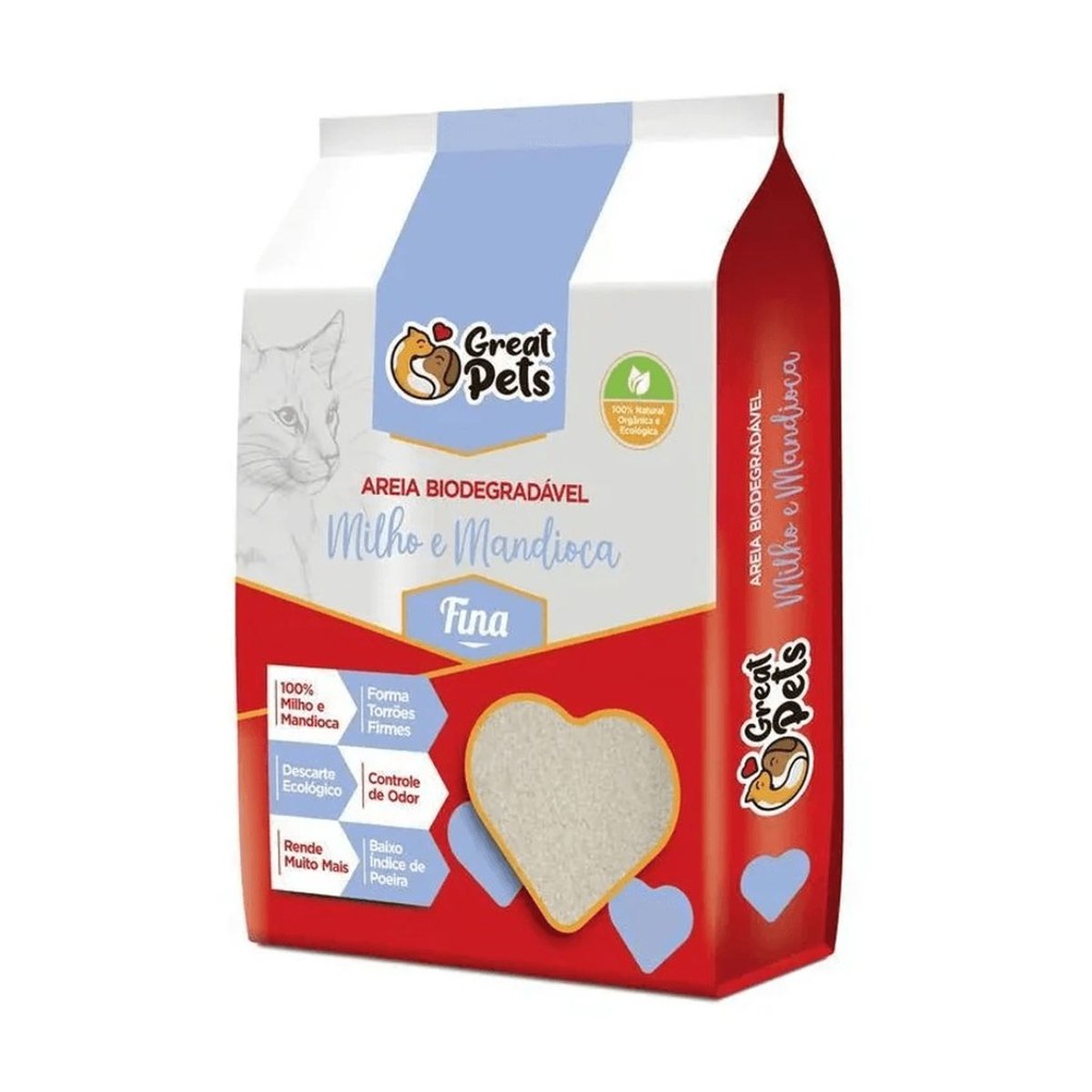 Areia Biodegradável Fina Milho e Mandioca 2Kg – 100% Natural Areia Biodegradável Fina Milho e Mandioca 2Kg – 100% Natural