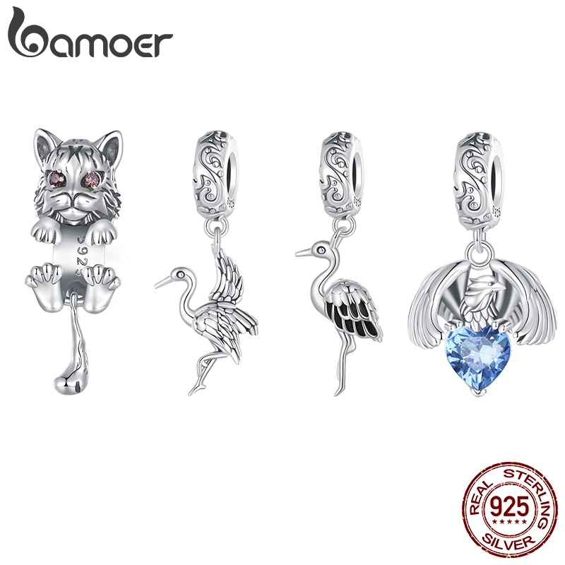 Bamoer 925 Sterling Silver Charms Pendants Coleção De Pingentes De Prata Para Animais Acessórios Pulseiras DIY Bamoer 925 Sterling Silver Charms Pendants Coleção De Pingentes De Prata Para Animais Acessórios Pulseiras DIY