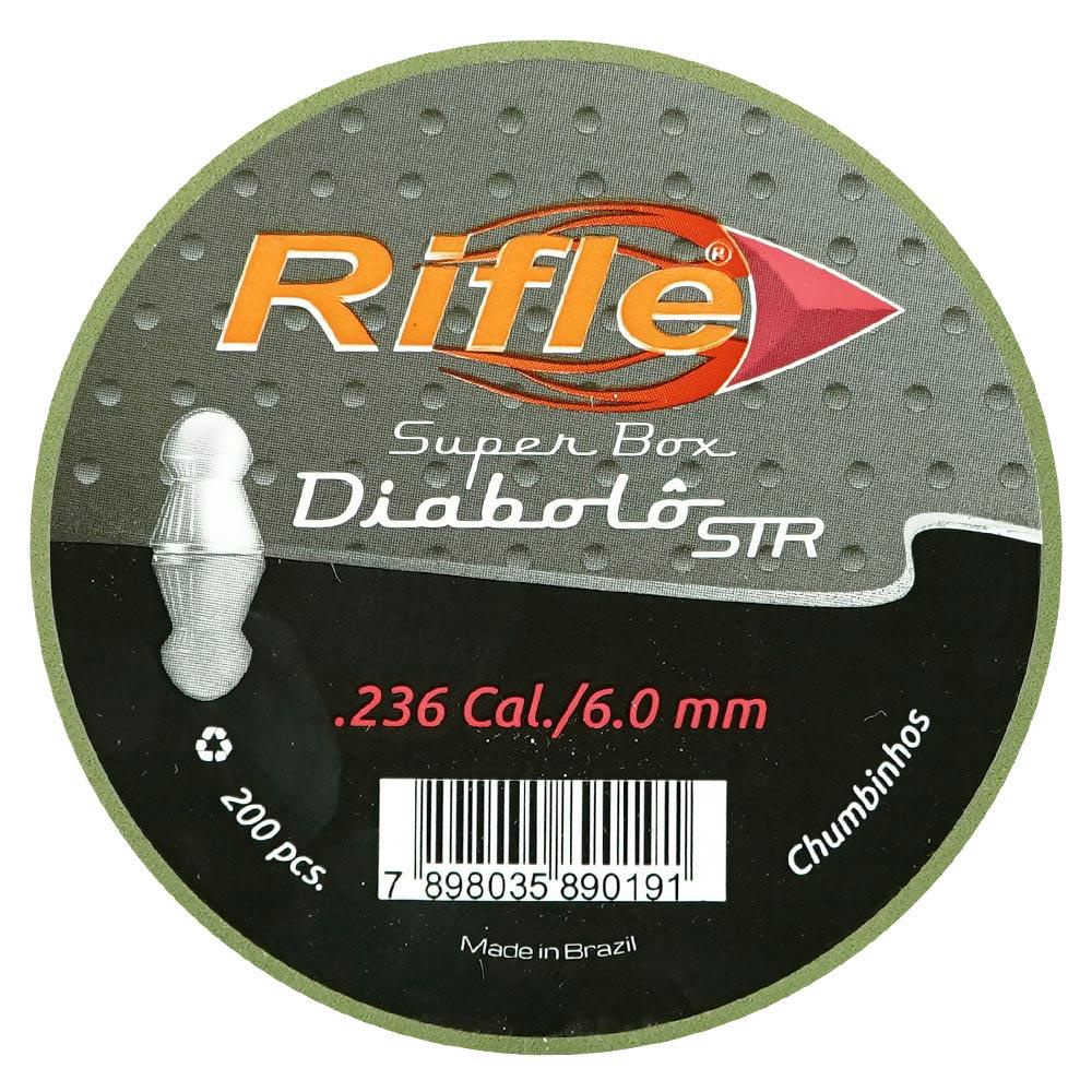 Chumbinho/Espingarda 6mm 200un Rifle STR Diabolô Super Box Chumbinho/Espingarda 6mm 200un Rifle STR Diabolô Super Box