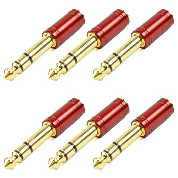 Kit 6 Unidades Plug Adaptador P2 / P10 Vermelho Santo Angelo Kit 6 Unidades Plug Adaptador P2 / P10 Vermelho Santo Angelo