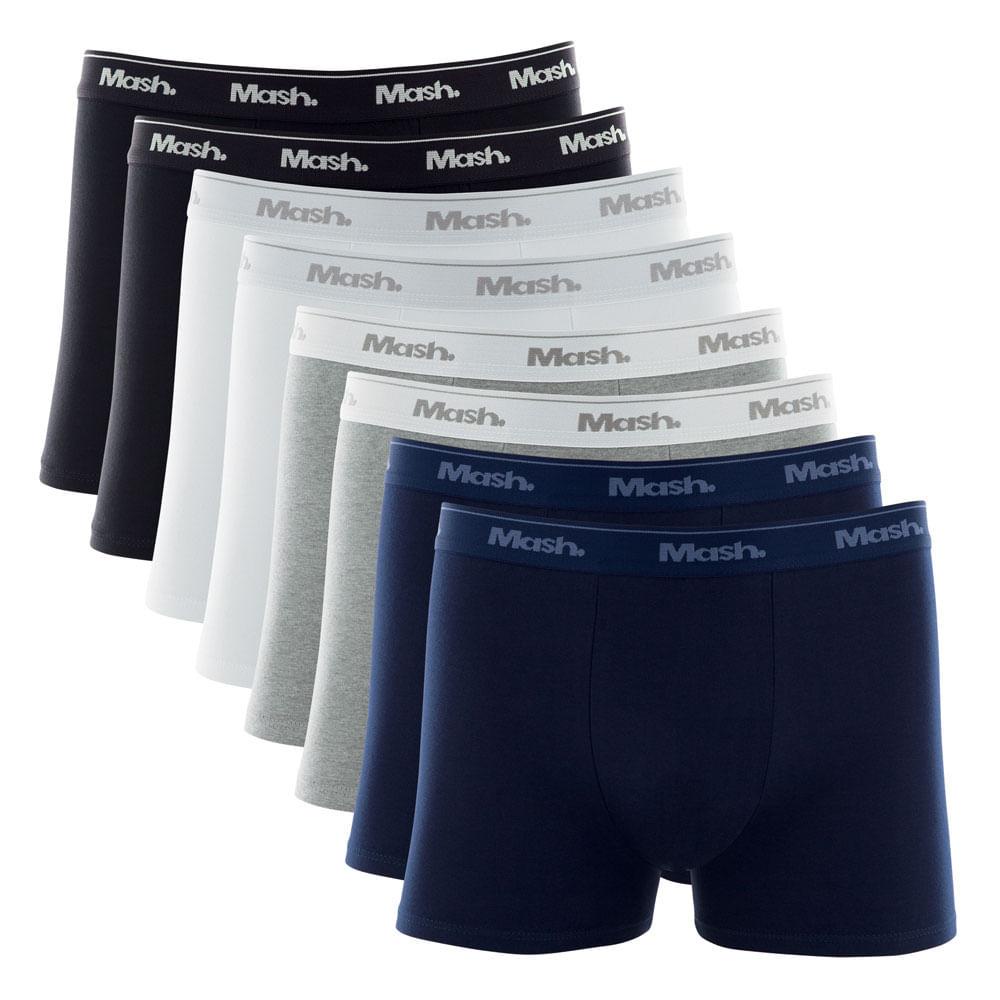 Kit Cueca Boxer Mash 8 Peças Masculina Algodão Elástico Kit Cueca Boxer Mash 8 Peças Masculina Algodão Elástico