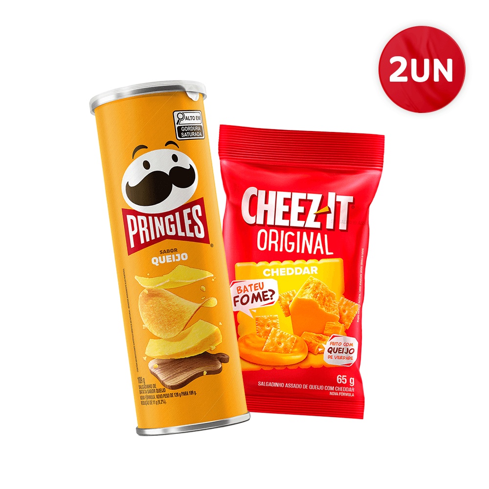 Combo Pringles Queijo 109G E Cheez It Cheddar 65G Combo Pringles Queijo 109G E Cheez It Cheddar 65G