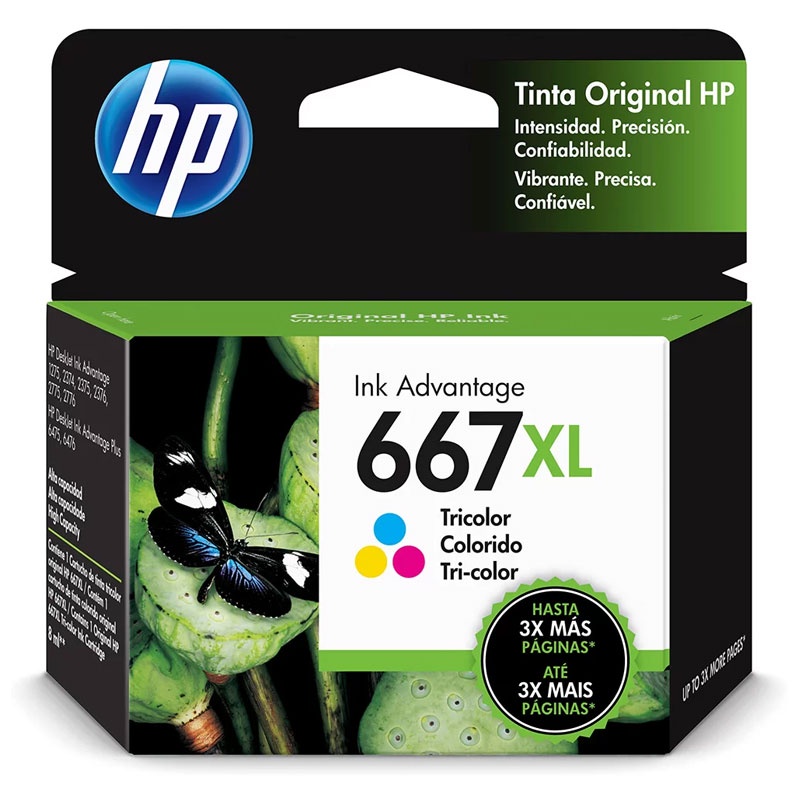 Cartucho HP 667XL Original 3YM80AB Cores p/ Deskjet 2376, 2776, 6476, 5076, 5276 Cartucho HP 667XL Original 3YM80AB Cores p/ Deskjet 2376, 2776, 6476, 5076, 5276
