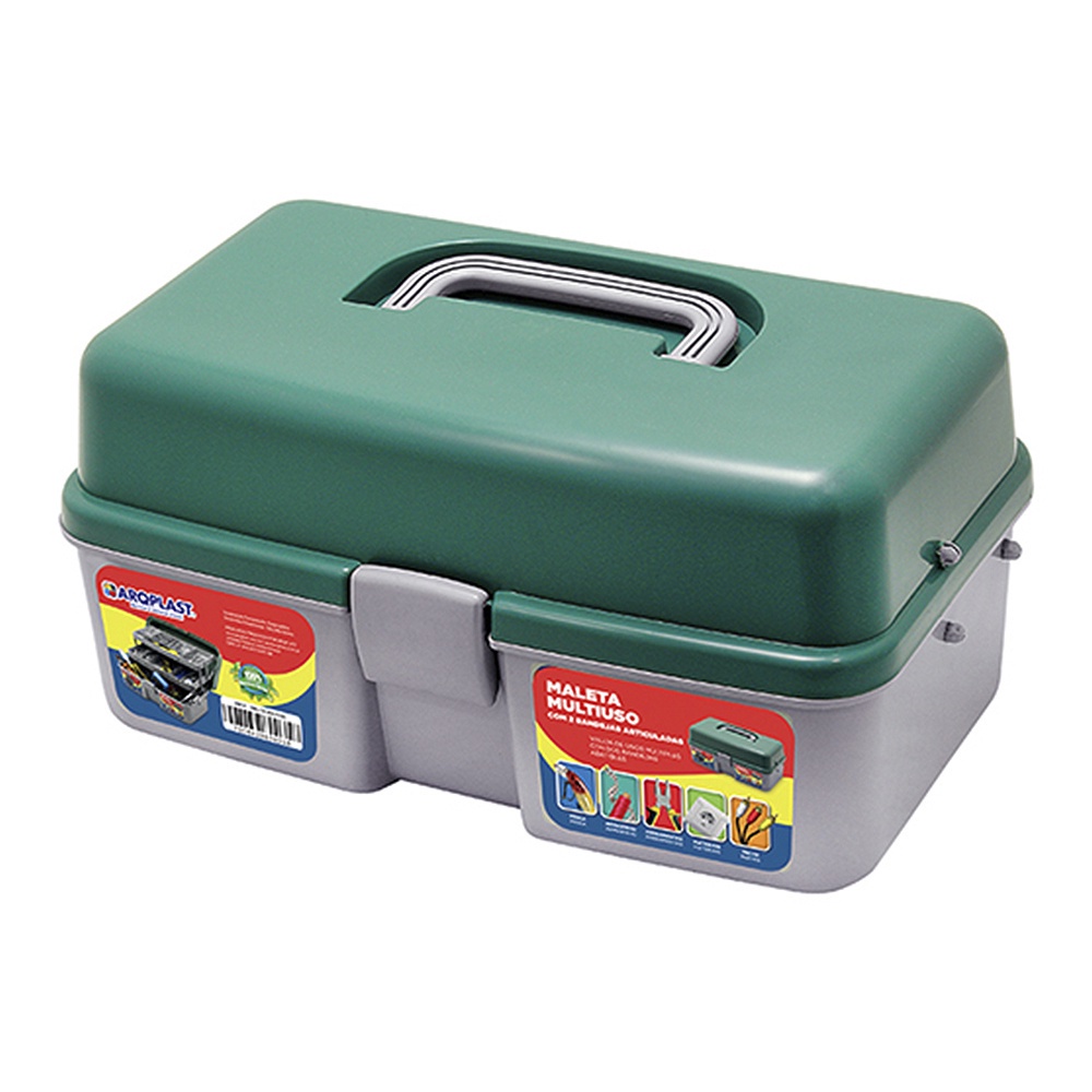 Maleta De Pesca 2 Bandejas Articuladas Verde Arqplast Maleta De Pesca 2 Bandejas Articuladas Verde Arqplast