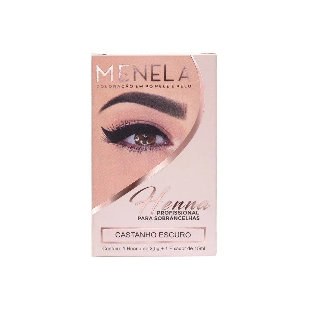 Kit Henna Sobrancelha Menela Castanho Escuro 2,5g Kit Henna Sobrancelha Menela Castanho Escuro 2,5g