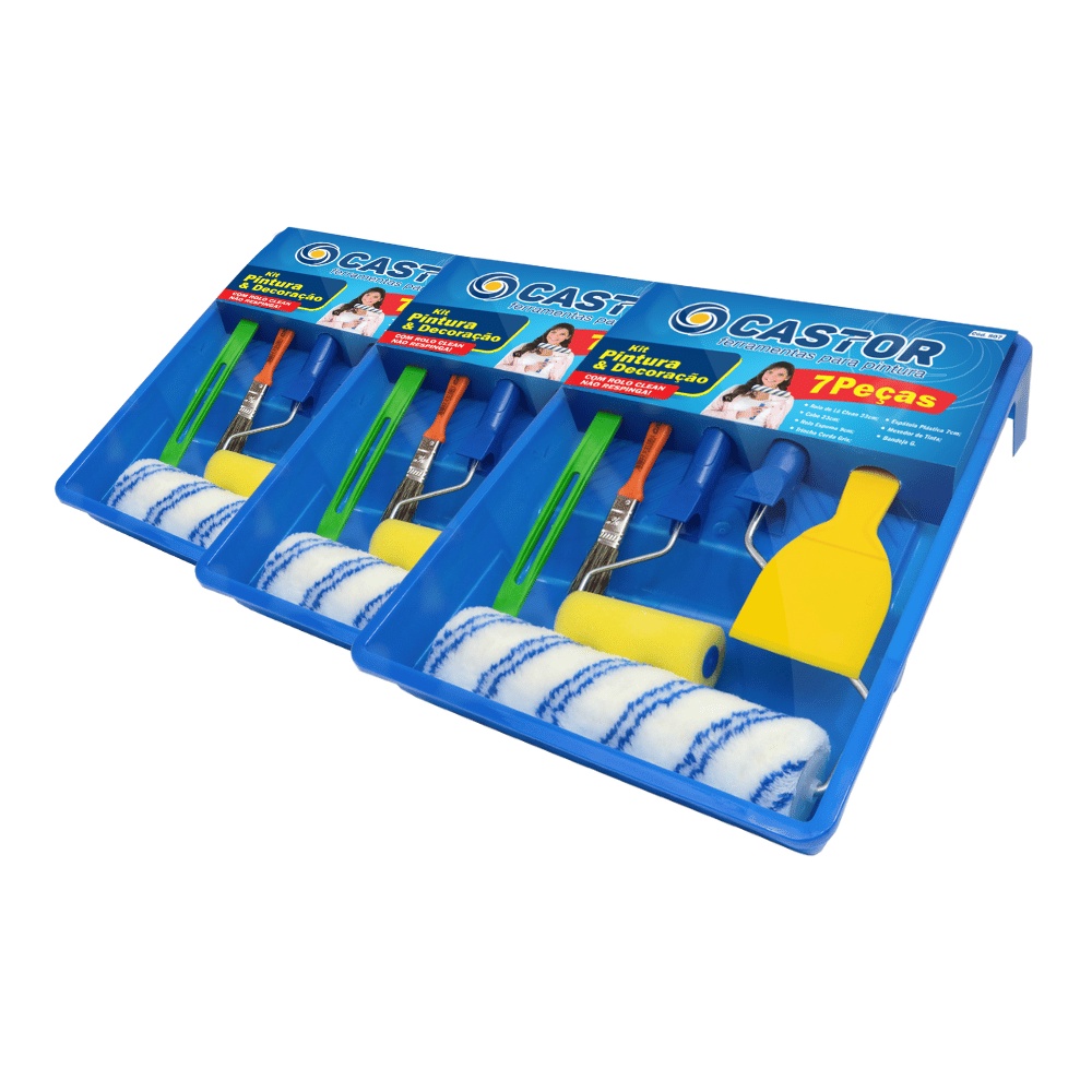 Conjuto c/ 3 Kits de Pintura e Decoração 7 Peças Cada Castor Conjuto c/ 3 Kits de Pintura e Decoração 7 Peças Cada Castor