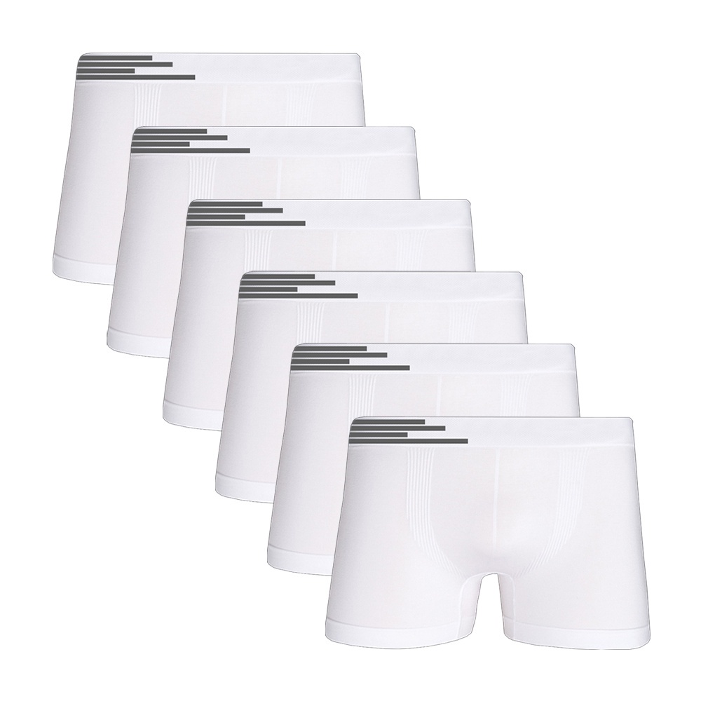 Kit 6 Cuecas Boxer Microfibra Up Underwear 436 Branco Kit 6 Cuecas Boxer Microfibra Up Underwear 436 Branco