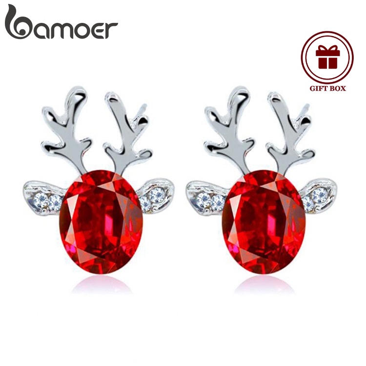 Brincos De Liga De Bamoer De Natal Fofo Alce Animal Cristal Jóias Para Mulheres / Presentes / Festa Yf098 Brincos De Liga De Bamoer De Natal Fofo Alce Animal Cristal Jóias Para Mulheres / Presentes / Festa Yf098