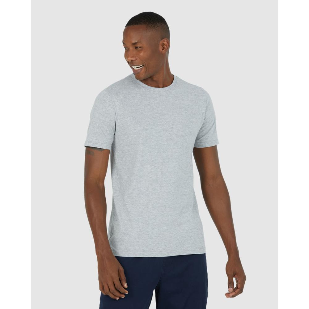Camiseta Básica Masculina Decote Redondo Com Pesponto Em Algodão Camiseta Básica Masculina Decote Redondo Com Pesponto Em Algodão