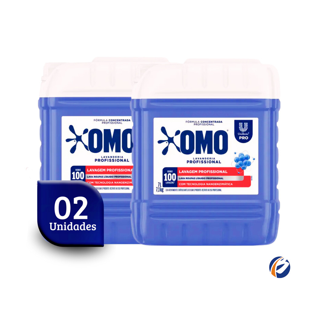 Kit 2und Lava Roupas Líquido Lavanderia Pro Omo 7L Kit 2und Lava Roupas Líquido Lavanderia Pro Omo 7L