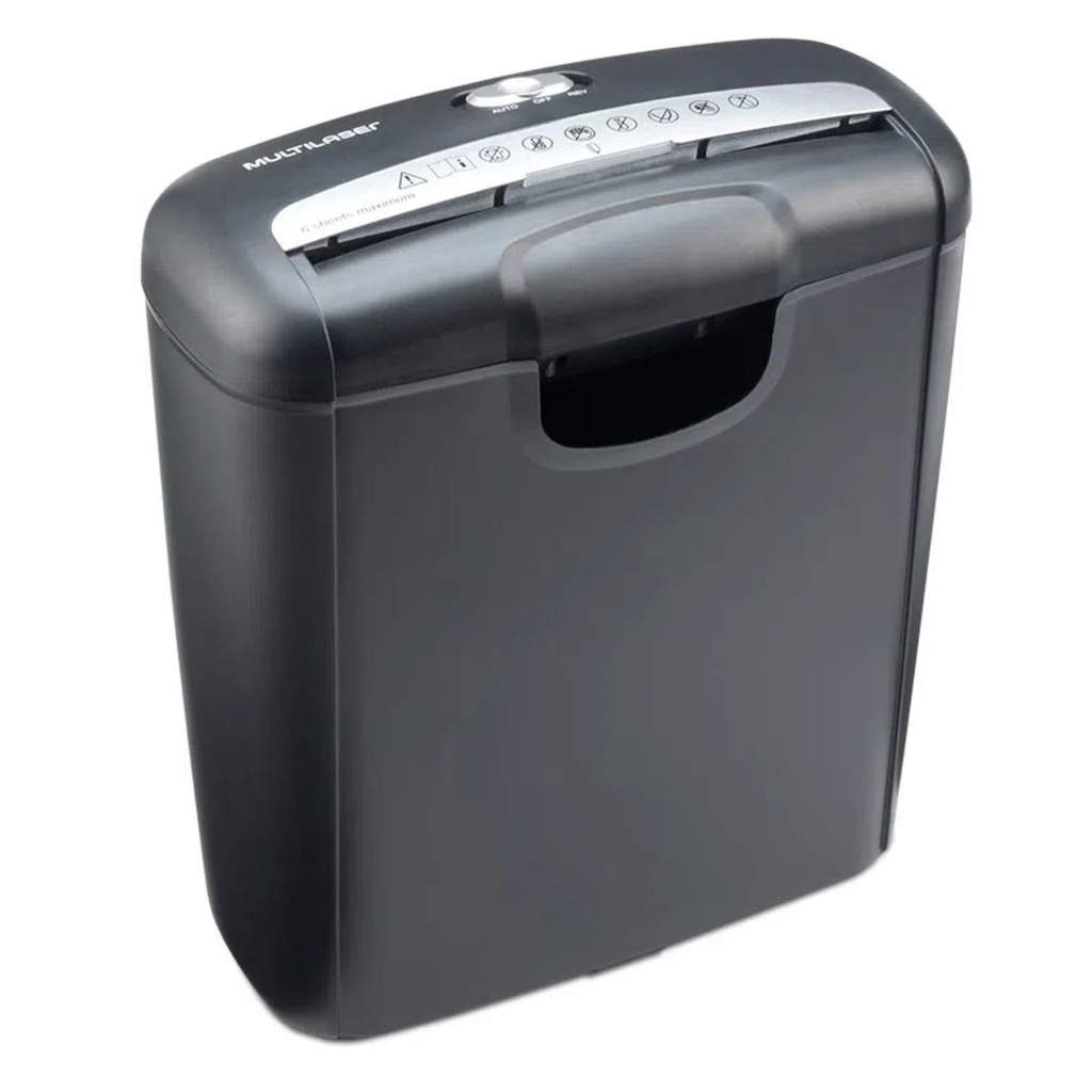 Fragmentadora de Papel e Cartão 6 Folhas em Tiras 10L 220V Multilaser OF010 Fragmentadora de Papel e Cartão 6 Folhas em Tiras 10L 220V Multilaser OF010