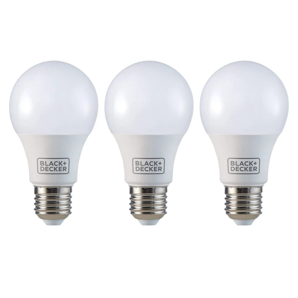 Kit 3 Lâmpada Led Bulbo A60 11W Luz Branca 6500K 1018 lumens Black Decker Kit 3 Lâmpada Led Bulbo A60 11W Luz Branca 6500K 1018 lumens Black Decker