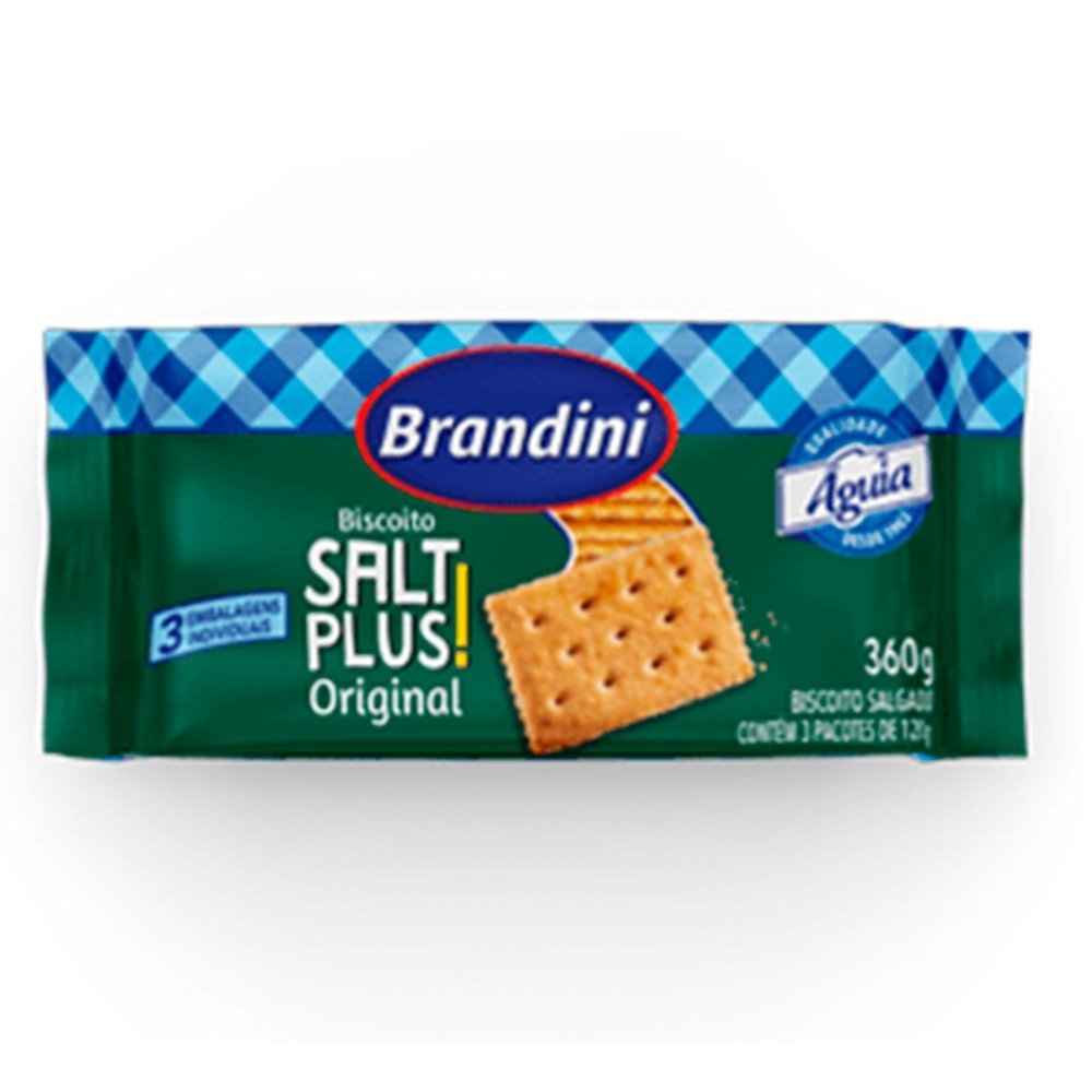 Biscoito Brandini Águia Salt Plus Original 360g Embalagem com 20 Unidades Biscoito Brandini Águia Salt Plus Original 360g Embalagem com 20 Unidades