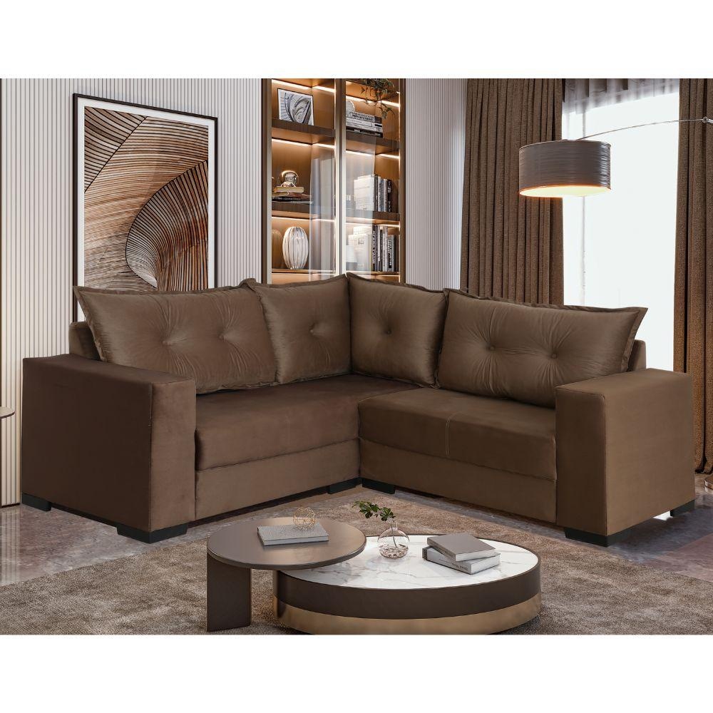 Sofá de Canto 3×2 Lugares Napoli Design Estofados Caramelo Sofá de Canto 3×2 Lugares Napoli Design Estofados Caramelo