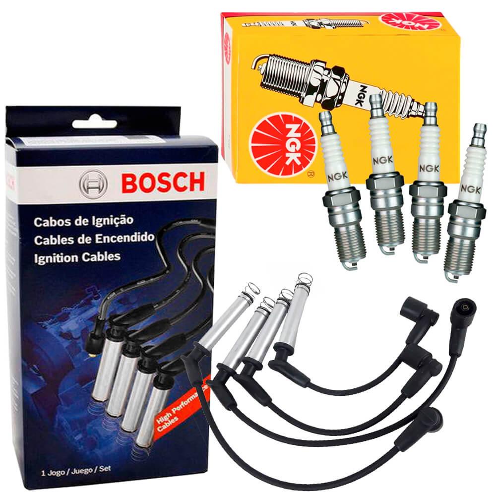 Kit Cabo Bosch + Vela Ngk Fiat Uno Mille 1.0 8v 2002 A 2005 Kit Cabo Bosch + Vela Ngk Fiat Uno Mille 1.0 8v 2002 A 2005