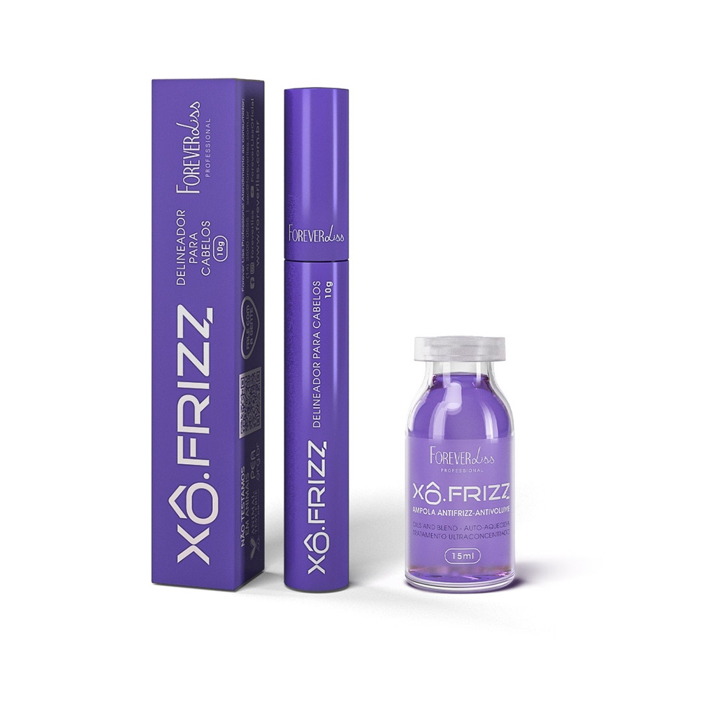 Kit Modelador de Fios com Ampola Xô Frizz Forever Liss Kit Modelador de Fios com Ampola Xô Frizz Forever Liss