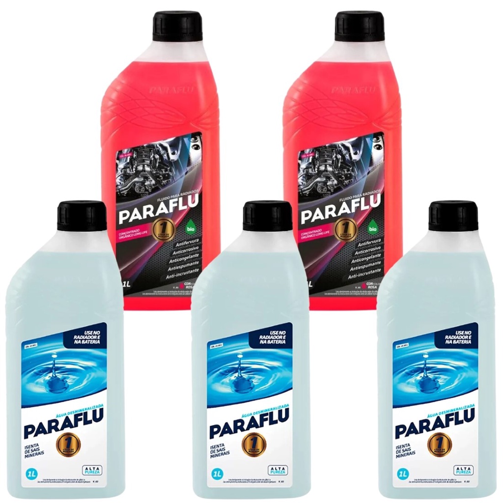 Kit 2 Aditivos Radiador Arrefecimento Paraflu + 03 Águas Kit 2 Aditivos Radiador Arrefecimento Paraflu + 03 Águas