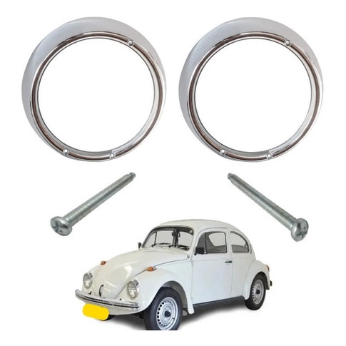 Aro Farol Cromado 3 Furos Fusca 1973 A 1975