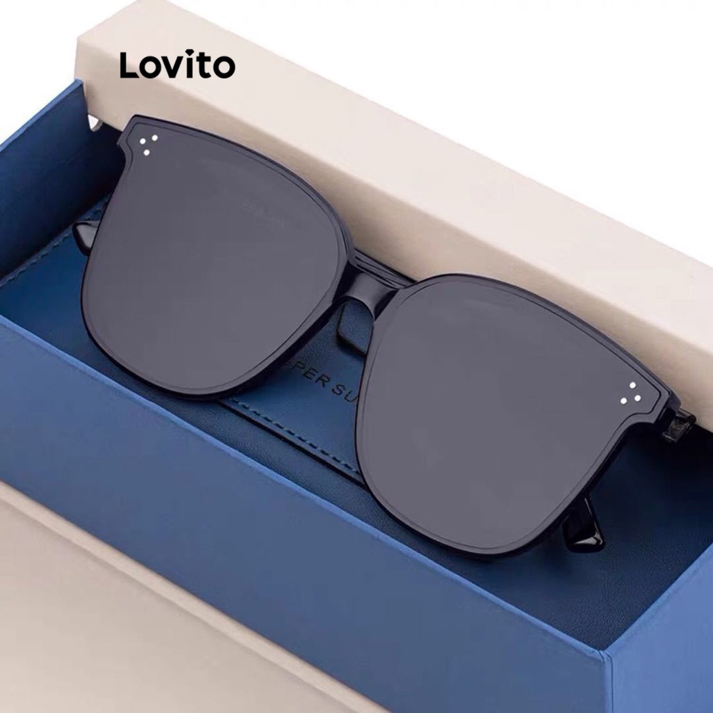 Lovito Óculos De Sol Casuais Óculos De Sol Básicos Lisos Para Mulheres LNA32246 (Preto) Lovito Óculos De Sol Casuais Óculos De Sol Básicos Lisos Para Mulheres LNA32246 (Preto)