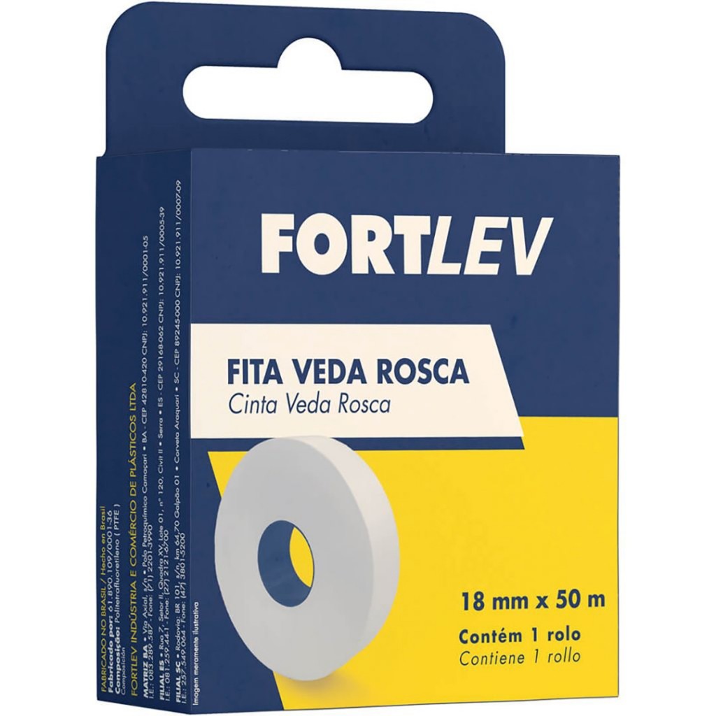 Fita Veda Rosca 18mm X 50m Fortlev Fita Veda Rosca 18mm X 50m Fortlev