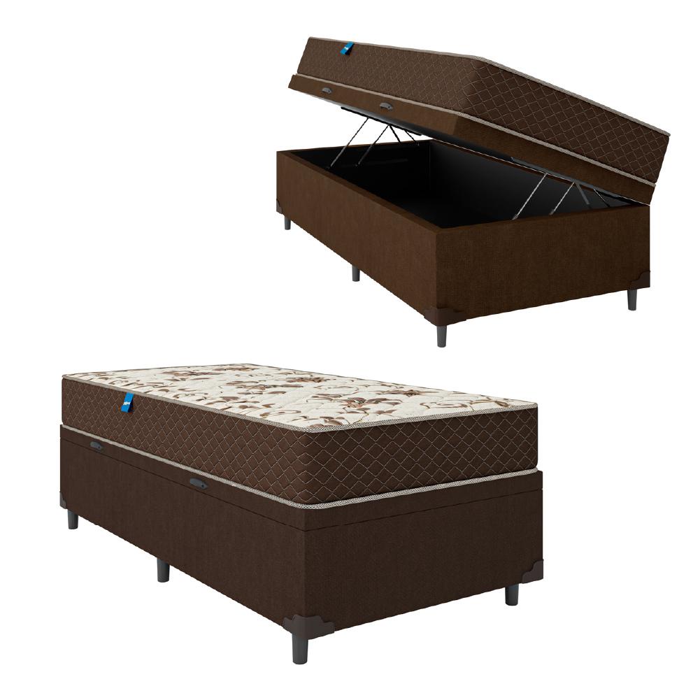 Cama Box Baú Solteiro Colchão Espuma D33 Marquês 88x188x60cm Marrom Umaflex – Suporta até 90kg por Pessoa Cama Box Baú Solteiro Colchão Espuma D33 Marquês 88x188x60cm Marrom Umaflex – Suporta até 90kg por Pessoa