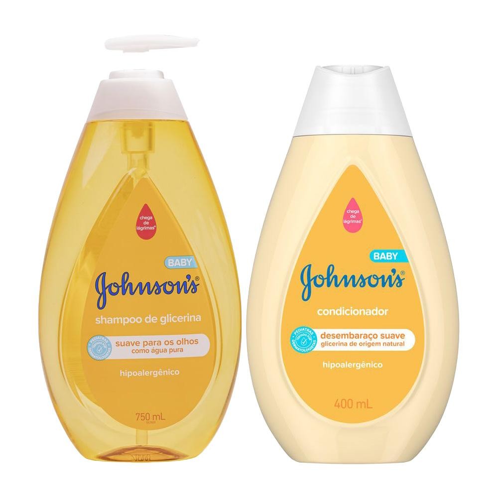 Kit com Shampoo Johnson’s Baby Glicerina 750ml + Condicionar Johnson’s Baby 400ml Kit com Shampoo Johnson’s Baby Glicerina 750ml + Condicionar Johnson’s Baby 400ml