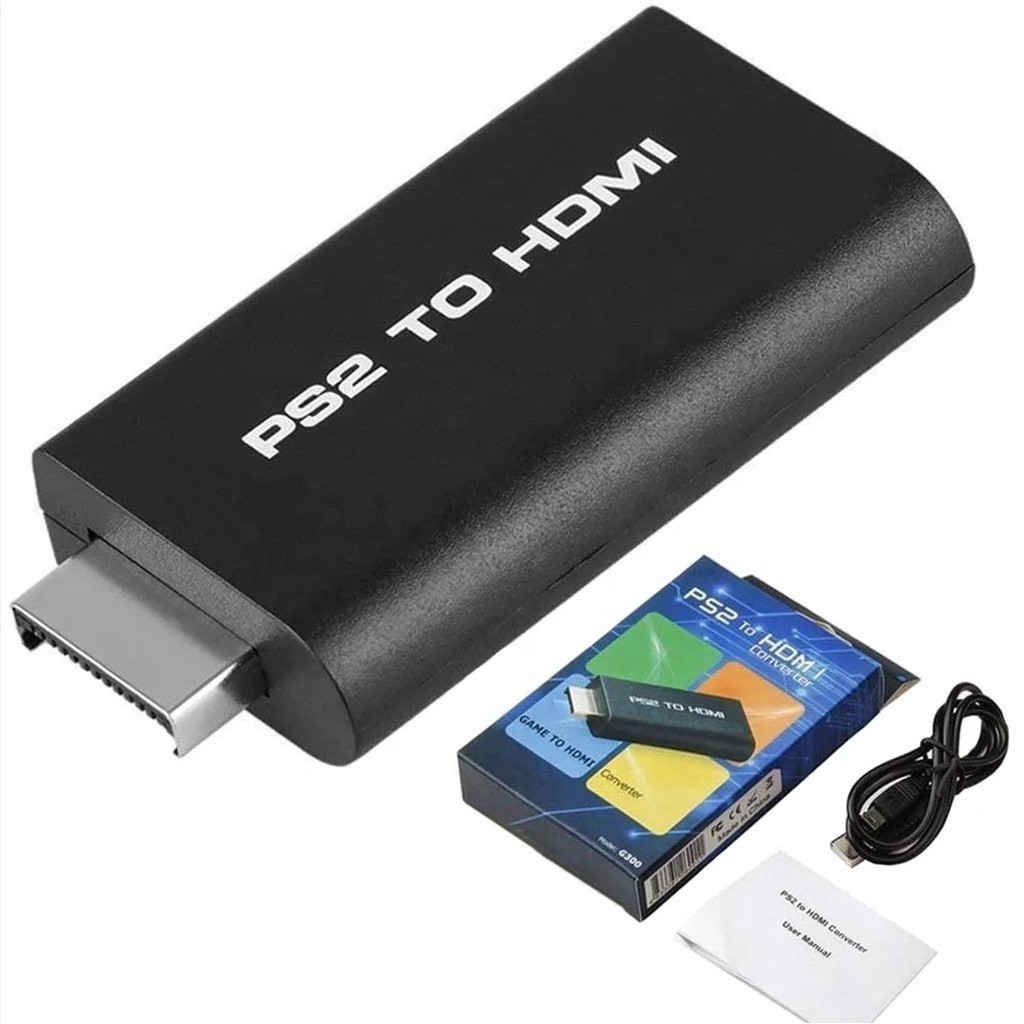 Adaptador Conversor Ps2 Audio Vídeo Av Para Cabo Hdmi Adaptador Conversor Ps2 Audio Vídeo Av Para Cabo Hdmi