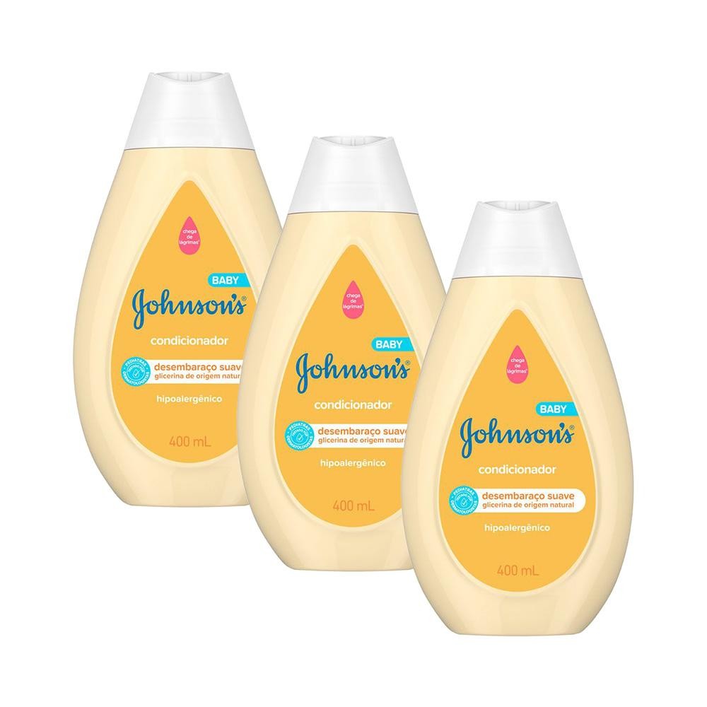 Kit com 3 Condicionadores Johnson’s Baby de Glicerina 400ml Kit com 3 Condicionadores Johnson’s Baby de Glicerina 400ml
