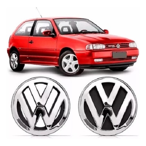 Kit Emblema Logo Vw Grade + Mala Gol Bola G2 1995 Em Diante Kit Emblema Logo Vw Grade + Mala Gol Bola G2 1995 Em Diante