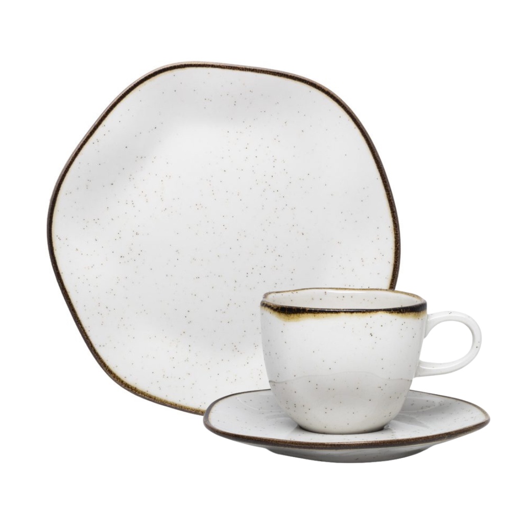 Kit 6 Prato Sobremesa 6 Xícaras De Chá Com Pires Ryo Maresia Oxford Porcelanas Kit 6 Prato Sobremesa 6 Xícaras De Chá Com Pires Ryo Maresia Oxford Porcelanas
