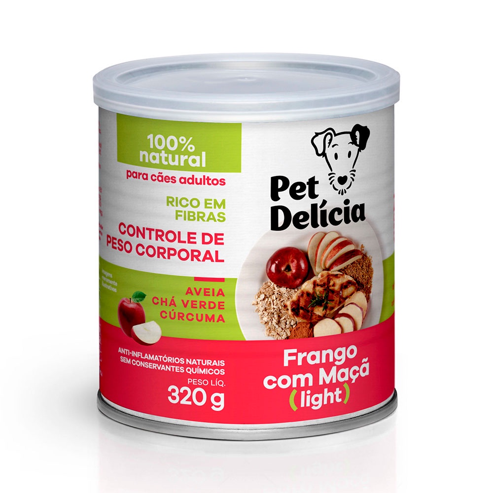 Ração Úmida Para Cães Adultos Pet Delícia Sabor Frango com Maçã Light 320g Ração Úmida Para Cães Adultos Pet Delícia Sabor Frango com Maçã Light 320g