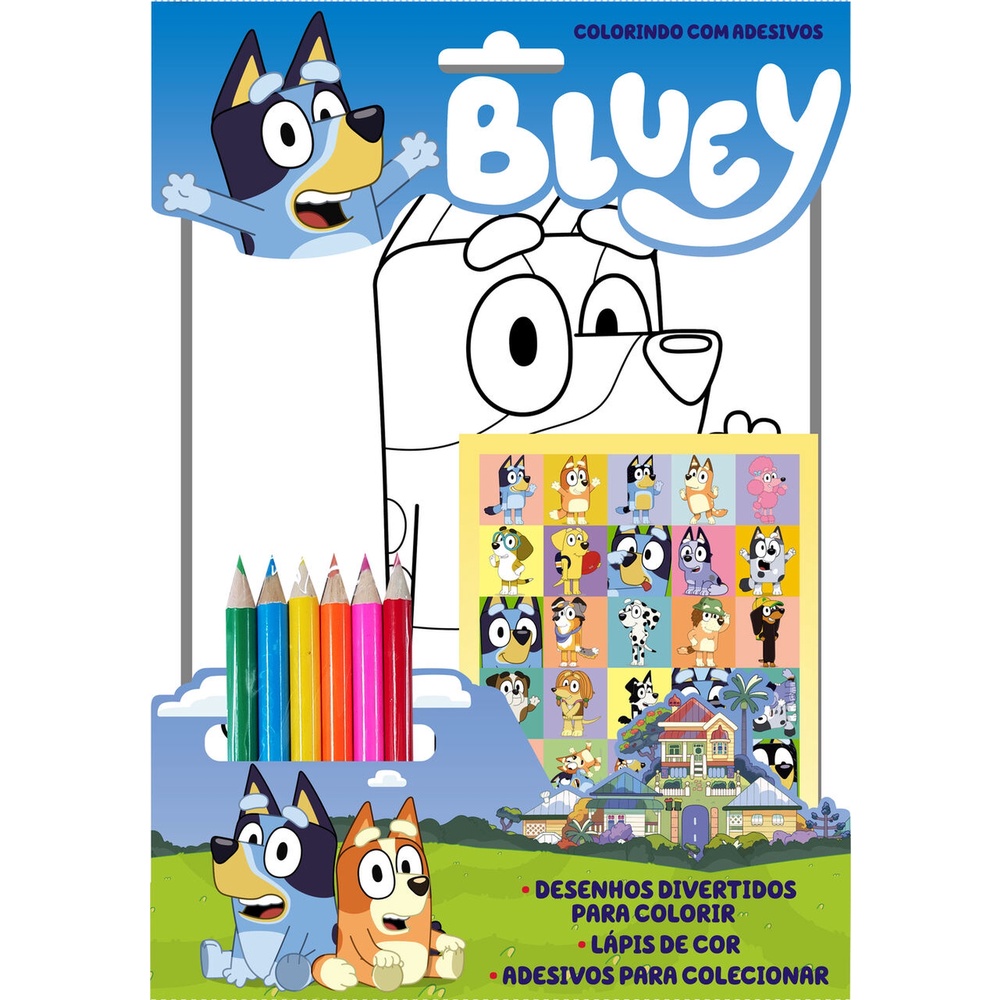 Bluey Colorindo com Adesivos Bluey Colorindo com Adesivos