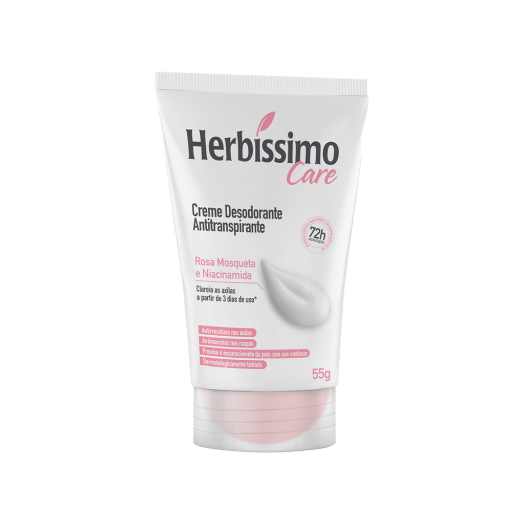Creme Desodorante Antitranspirante Herbíssimo Care Rosa Mosqueta e Niacinamida 55g Creme Desodorante Antitranspirante Herbíssimo Care Rosa Mosqueta e Niacinamida 55g