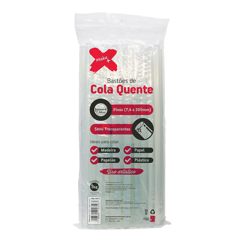 Cola quente para pistola fina 1kg Gatte Cola quente para pistola fina 1kg Gatte