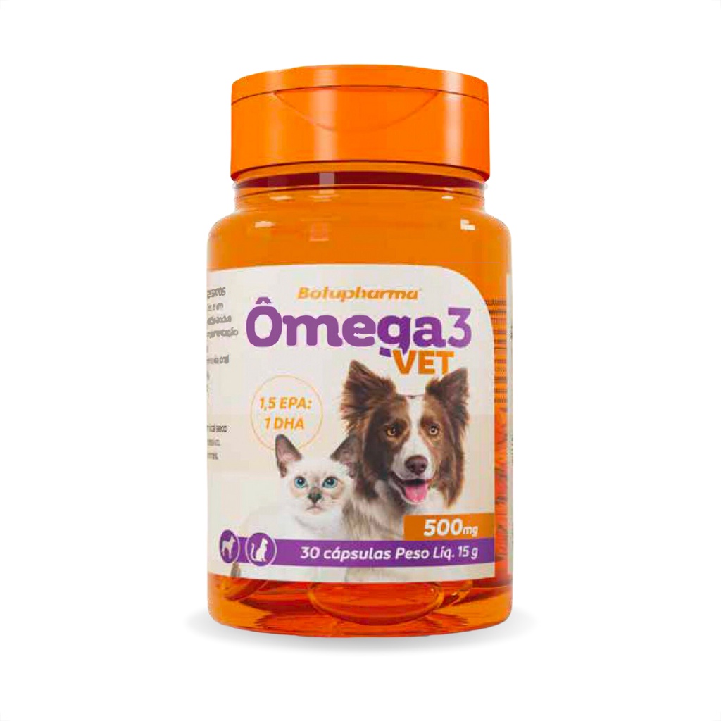 Ômega 3 Vet 500mg Suplemento Alimentar Botupharma – 30 Cápsulas Ômega 3 Vet 500mg Suplemento Alimentar Botupharma – 30 Cápsulas
