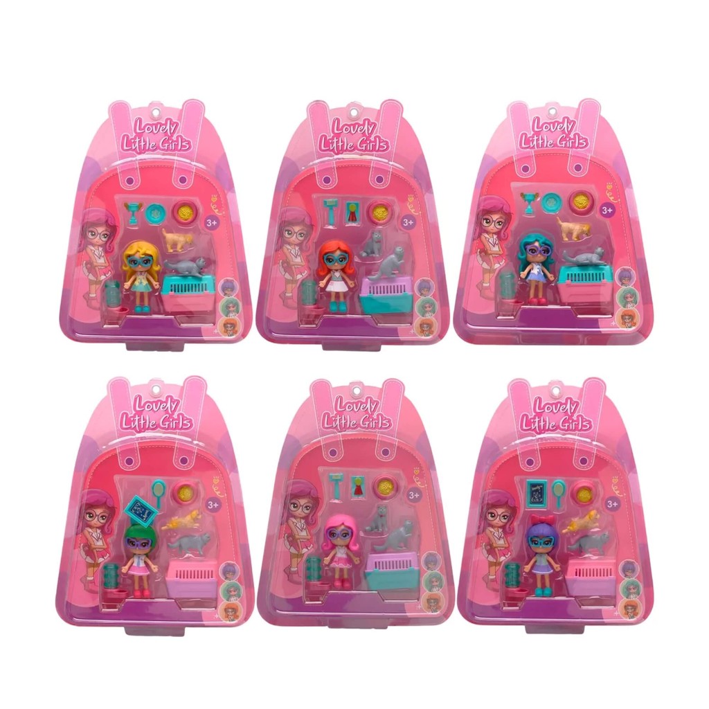 Boneca Lovely Little Girls Super Pet Shop Sortida e Unitária Multikids – BR2268 Boneca Lovely Little Girls Super Pet Shop Sortida e Unitária Multikids – BR2268