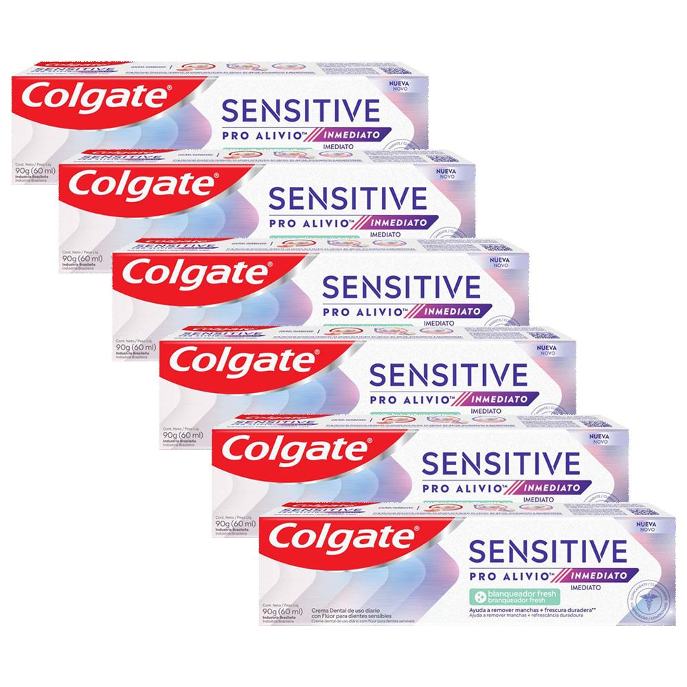Kit Creme Dental Colgate Sensitive Pro-Alívio Imediato Branqueador 90g com 6 unidades Kit Creme Dental Colgate Sensitive Pro-Alívio Imediato Branqueador 90g com 6 unidades