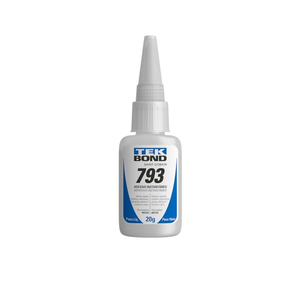 Kit 10 Unidades Cola Adesivo Instantâneo Super Cola 793 20gr Tekbond Kit 10 Unidades Cola Adesivo Instantâneo Super Cola 793 20gr Tekbond