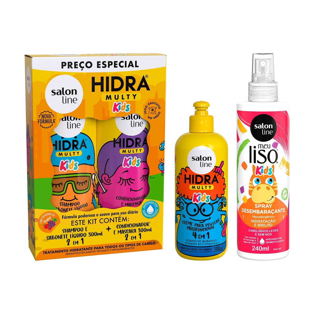 Kit com Hidra e Meu Liso Kids para Cabelos Lisinhos Kit com Hidra e Meu Liso Kids para Cabelos Lisinhos