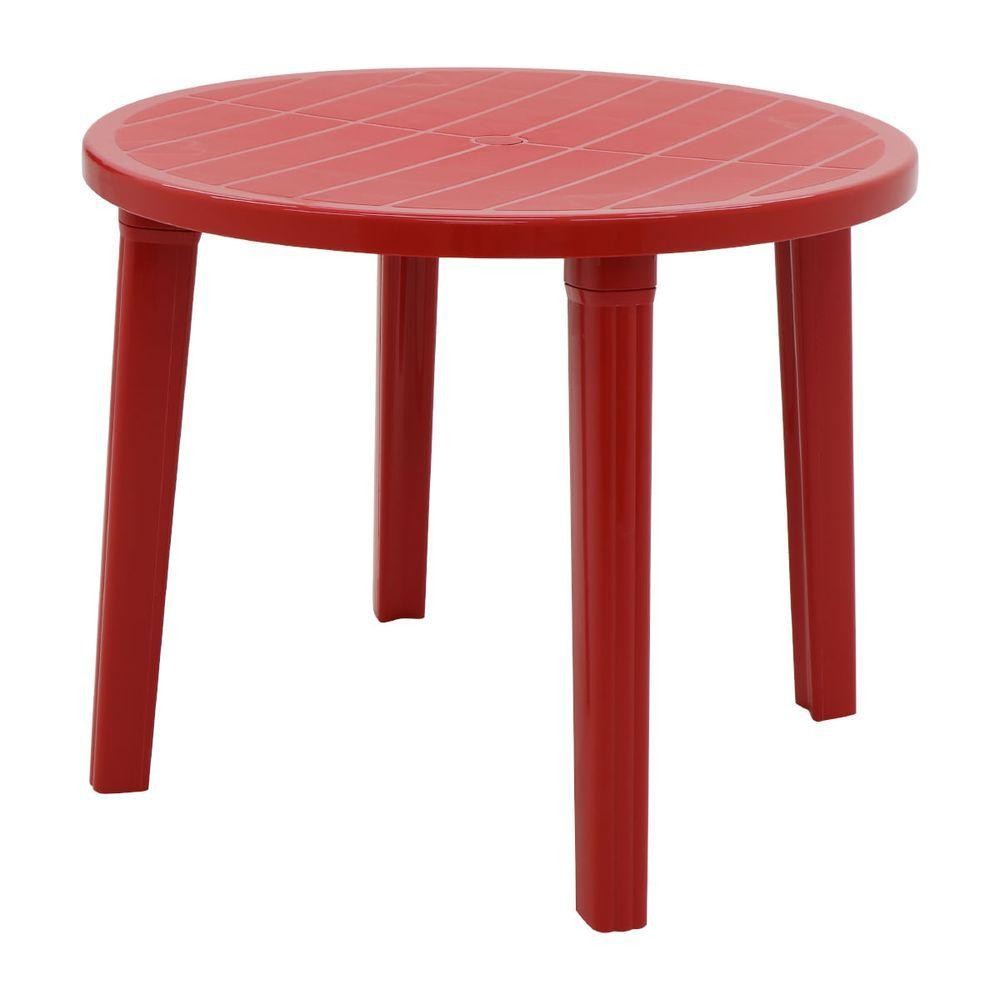 Mesa Tramontina Cassino 90 Cm Em Polipropileno Vermelho Mesa Tramontina Cassino 90 Cm Em Polipropileno Vermelho