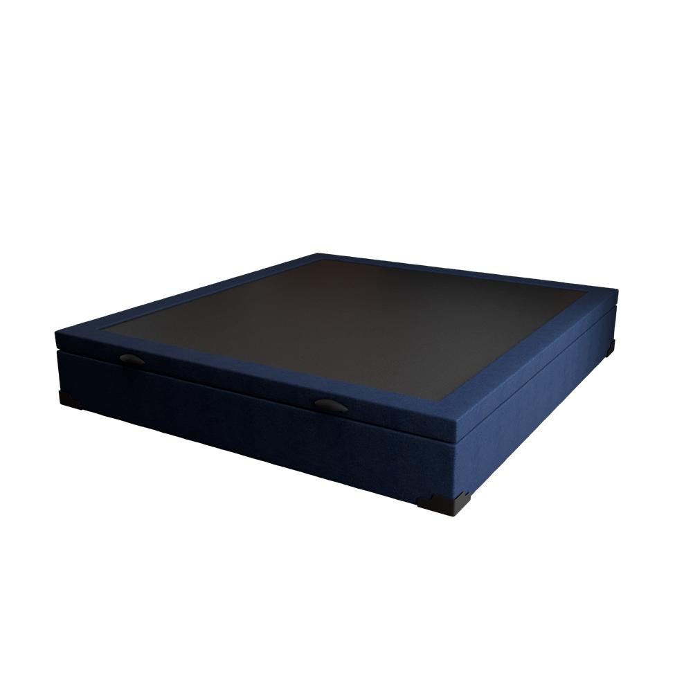 Base para Cama Box Casal Guldi com Baú Linho (47x138x188 cm) Azul Marinho Base para Cama Box Casal Guldi com Baú Linho (47x138x188 cm) Azul Marinho