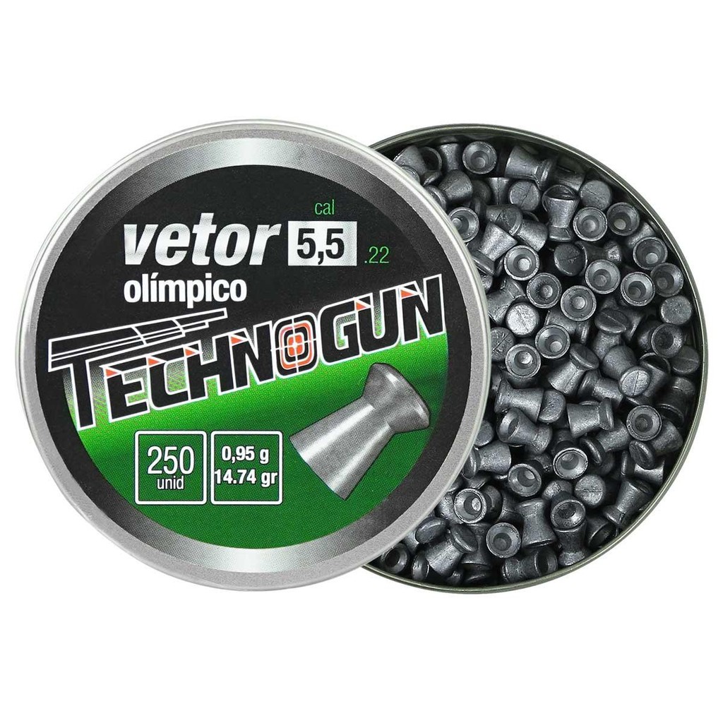 CHUMBINHO VETOR 5.5MM 250UN 14,24GR TECHNOGUN CHUMBINHO VETOR 5.5MM 250UN 14,24GR TECHNOGUN