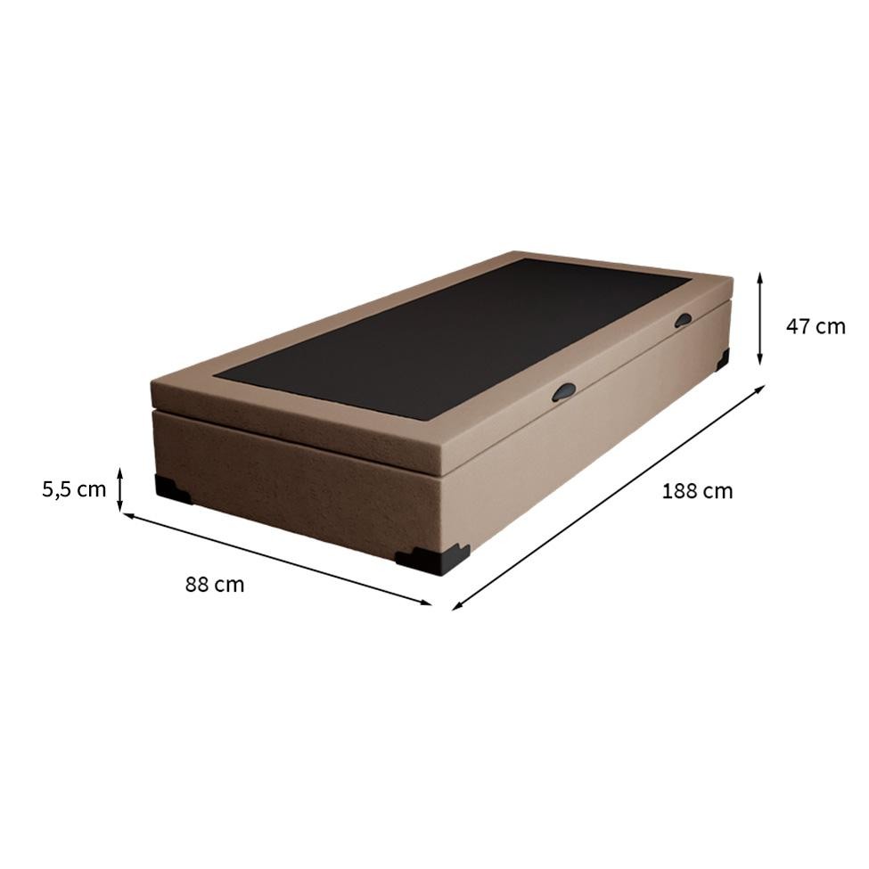 Base para Cama Box Solteiro Martin Premium com Baú Linho (47x88x188 cm) Bege Base para Cama Box Solteiro Martin Premium com Baú Linho (47x88x188 cm) Bege